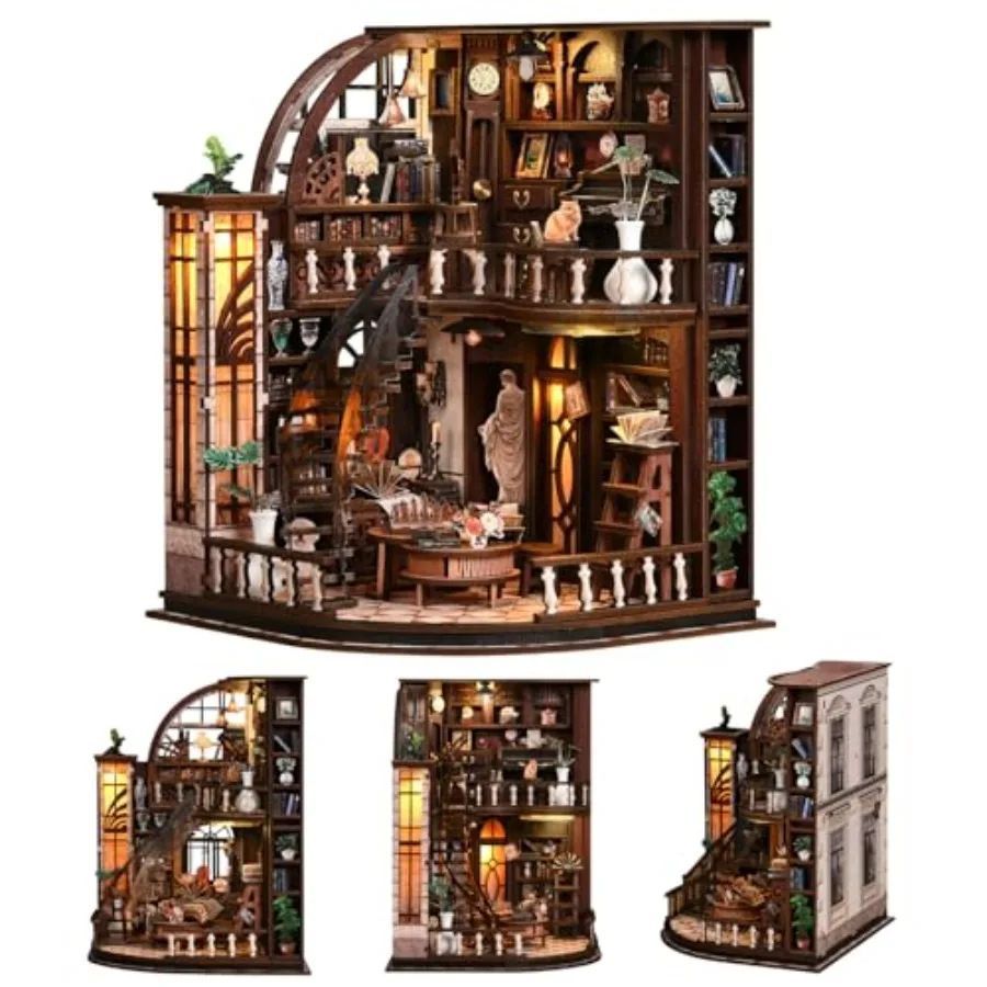 3D Wooden DIY Book Nook Kit for study room, natural wood color, includes LED lights and 339-piece precision-cut craft set for a
3D Wooden DIY Book Nook Kit for study room, natural wood color, includes LED lights and 339-piece precision-cut craft set for a