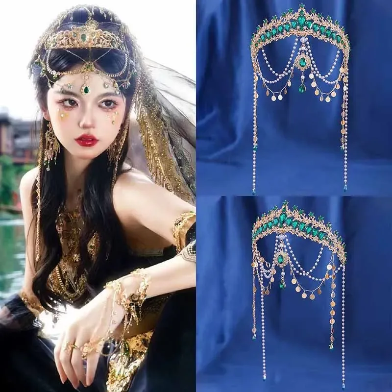 Jewelry Hair Accessories Women Ethnic Style Tassel Forehead Hair Accessories Dunhuang Dance Crown Red Silver Hair Accessories
Jewelry Hair Accessories Women Ethnic Style Tassel Forehead Hair Accessories Dunhuang Dance Crown Red Silver Hair Accessories