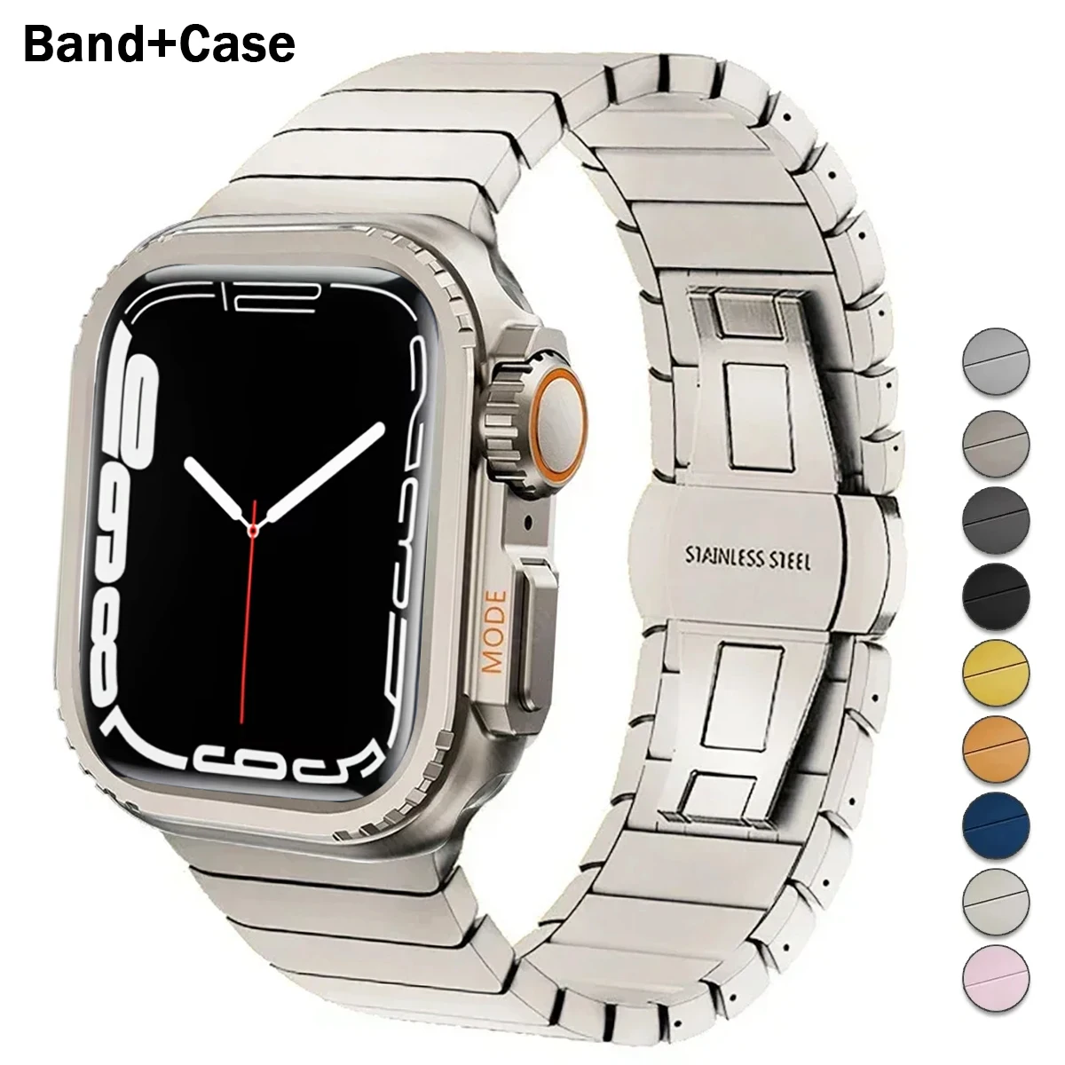 Металлический корпус + ремешок для Apple Watch Band Series Ultra 2 9 8 7 6 SE 5, защитный корпус из нержавеющей стали, обновление Iwatch 49 мм, 45 мм, 44 мм
Металлический корпус + ремешок для Apple Watch Band Series Ultra 2 9 8 7 6 SE 5, защитный корпус из нержавеющей стали, обновление Iwatch 49 мм, 45 мм, 44 мм