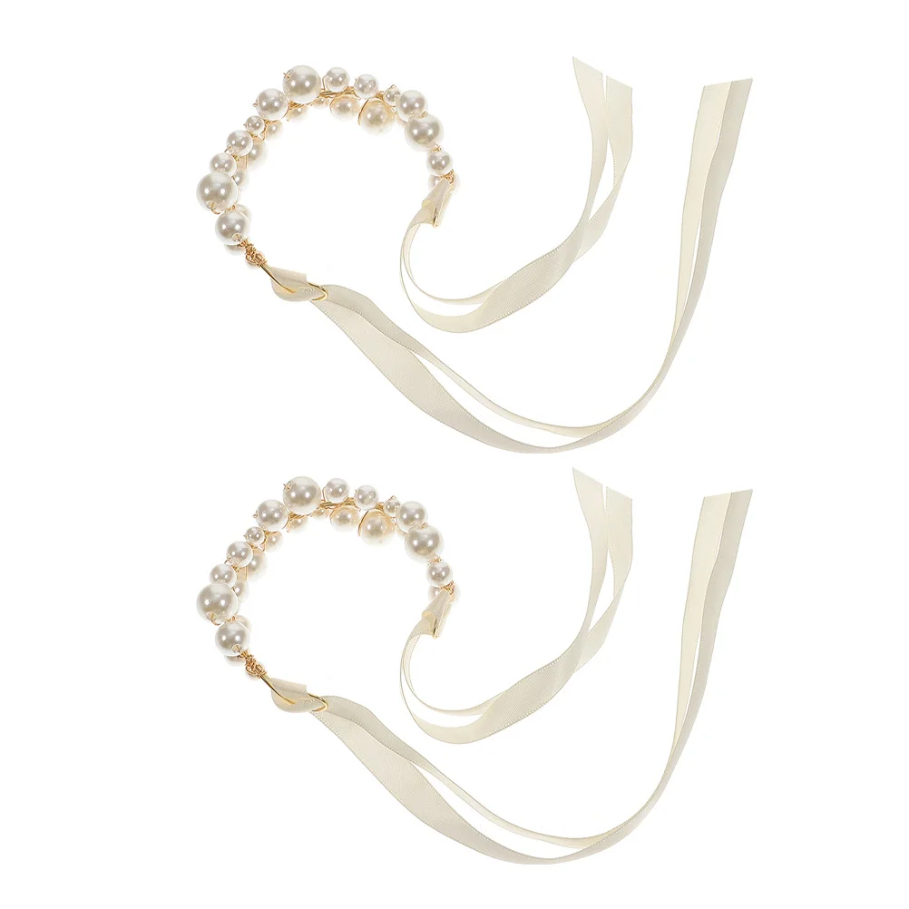 2Pcs Wedding Pearl Wrist Corsage Bracelet Elegant Bridesmaid Ribbon Bracelet Bridal Wristlet Band
2Pcs Wedding Pearl Wrist Corsage Bracelet Elegant Bridesmaid Ribbon Bracelet Bridal Wristlet Band