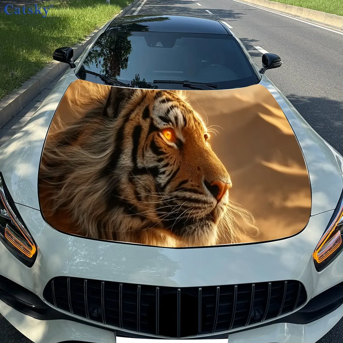 Cool Tiger Front Car Sticker PVC automotive coating - self-adhesive waterproof car cover stickers, suitable for trucks, cars, an
Cool Tiger Front Car Sticker PVC automotive coating - self-adhesive waterproof car cover stickers, suitable for trucks, cars, an