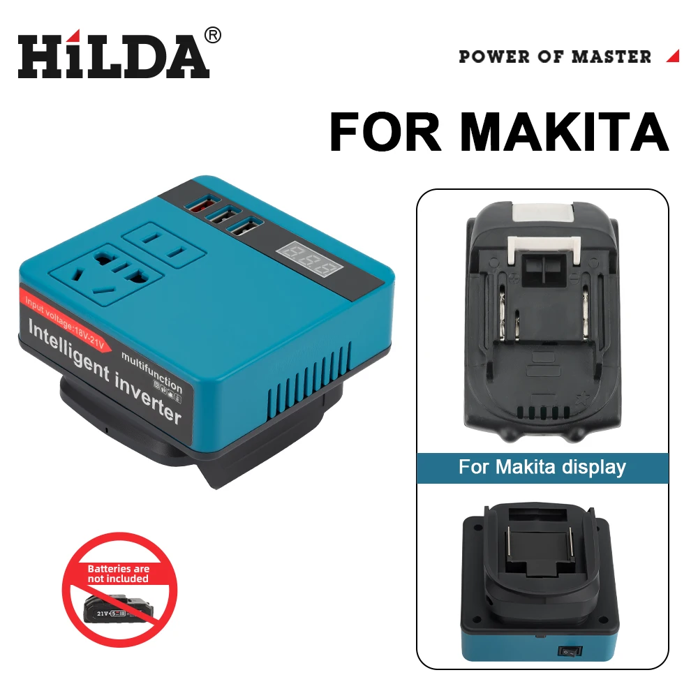 HILDA 120W Lithium Battery Inverter Battery Inverter Outdoor Work Inverter for Makita Electric Tool Battery Inverter
HILDA 120W Lithium Battery Inverter Battery Inverter Outdoor Work Inverter for Makita Electric Tool Battery Inverter