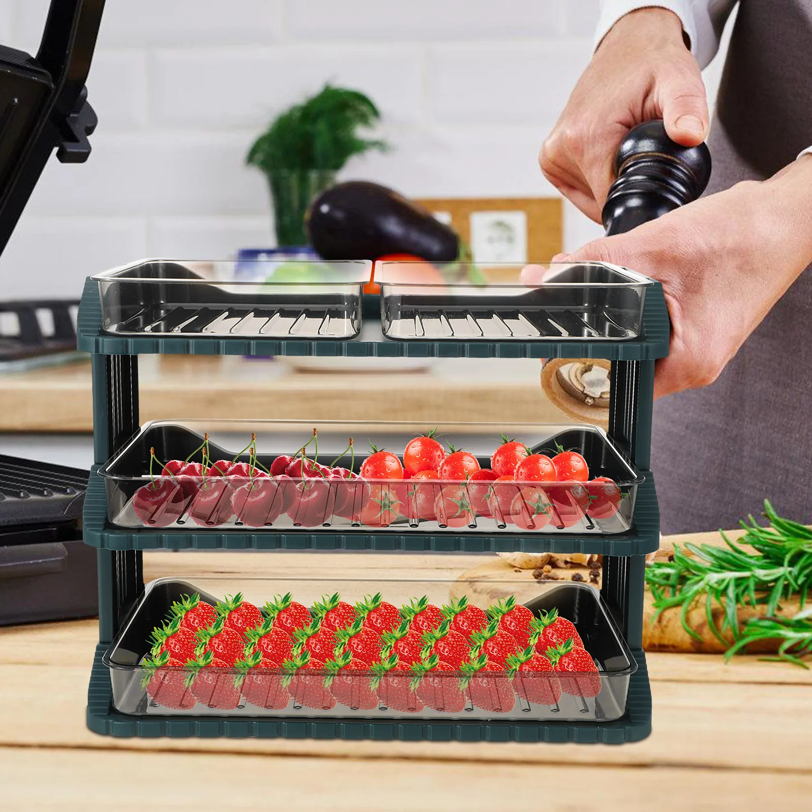 Multi-Layer Food Storage Shelf Kitchen Organizer Compact Vegetable Fruit Tray Holder for Tabletop Kitchen Rack
Multi-Layer Food Storage Shelf Kitchen Organizer Compact Vegetable Fruit Tray Holder for Tabletop Kitchen Rack