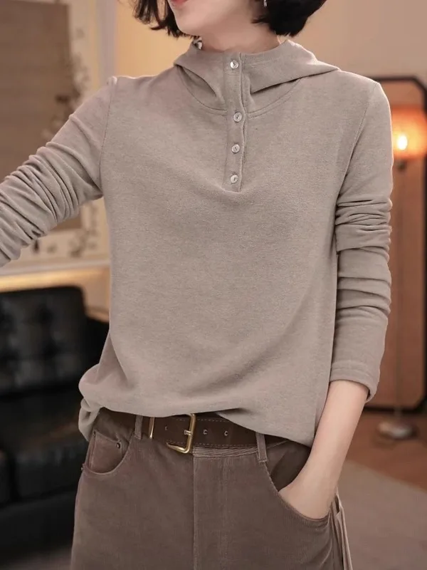 plus Size Women's Long Sve Hoodie T-irt Warm Base Layer Simple Sli Slimming Spring New Korean Sle Casual Wear
plus Size Women's Long Sve Hoodie T-irt Warm Base Layer Simple Sli Slimming Spring New Korean Sle Casual Wear