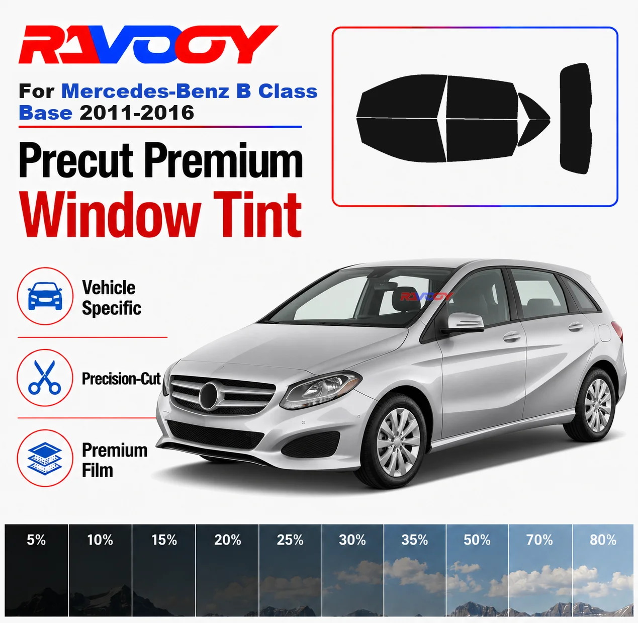 Premium Precut Window Tint Kit Front Rear Windows Rear Windshield For Mercedes-Benz B Class Base 2011-2016 Nano Ceramic Film
Premium Precut Window Tint Kit Front Rear Windows Rear Windshield For Mercedes-Benz B Class Base 2011-2016 Nano Ceramic Film