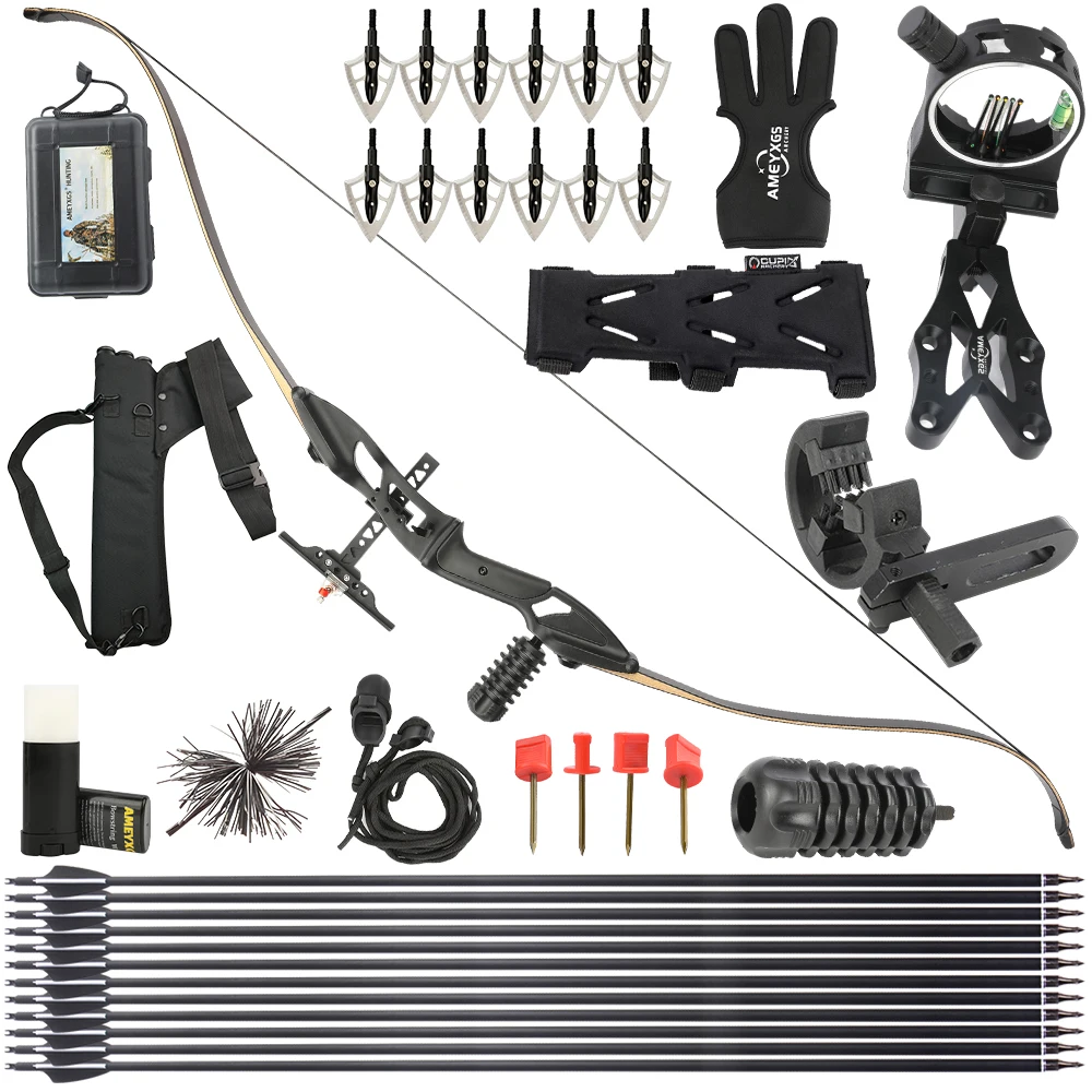 30-50lbs Archery Recurve Bow 56inch Hunting Bow 17" Aluminum Riser RH Traditional Long Bow Outdoor Shooting Training Practice
30-50lbs Archery Recurve Bow 56inch Hunting Bow 17" Aluminum Riser RH Traditional Long Bow Outdoor Shooting Training Practice