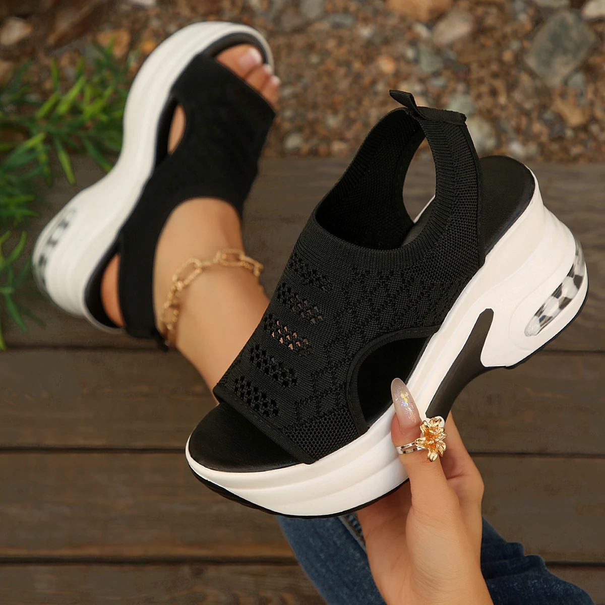 Women Platform Sandals Thick-soled Fashion Wedge Shoes Women Summer Elastic Cloth Cover Foot Ladies Sandals Luxury Casual Shoes
Women Platform Sandals Thick-soled Fashion Wedge Shoes Women Summer Elastic Cloth Cover Foot Ladies Sandals Luxury Casual Shoes