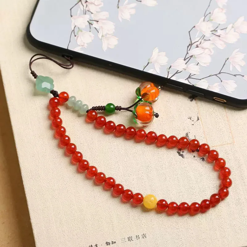 Chinese Persimmon Ruyi Mobile Phone Chain Pendant Wrist Rope Anti Loss Pendant Bag Decoration Glass Persimmon Best Friend Gift
Chinese Persimmon Ruyi Mobile Phone Chain Pendant Wrist Rope Anti Loss Pendant Bag Decoration Glass Persimmon Best Friend Gift