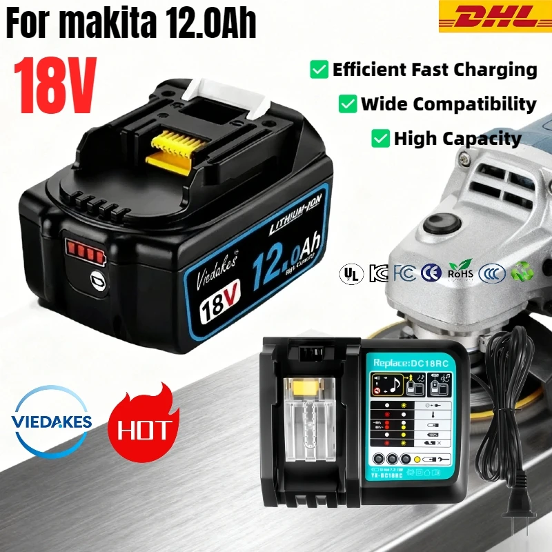 18V 12.0Ah Rechargeable Battery, for Makita drill DGA404 DTW700 DHR202 DJV182 DDF487 power tool battery, for Makita battery
18V 12.0Ah Rechargeable Battery, for Makita drill DGA404 DTW700 DHR202 DJV182 DDF487 power tool battery, for Makita battery