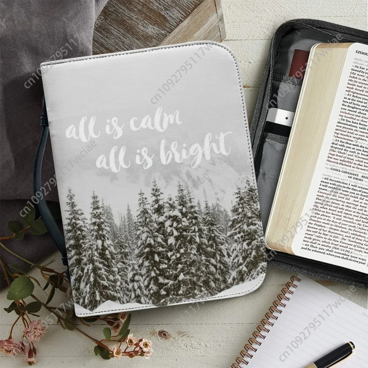 Bible Classic Sentence Print Bible Storage Bags for Women Practical Handbags Zippered Handle Leather Carrying Bible Cover Case
Bible Classic Sentence Print Bible Storage Bags for Women Practical Handbags Zippered Handle Leather Carrying Bible Cover Case