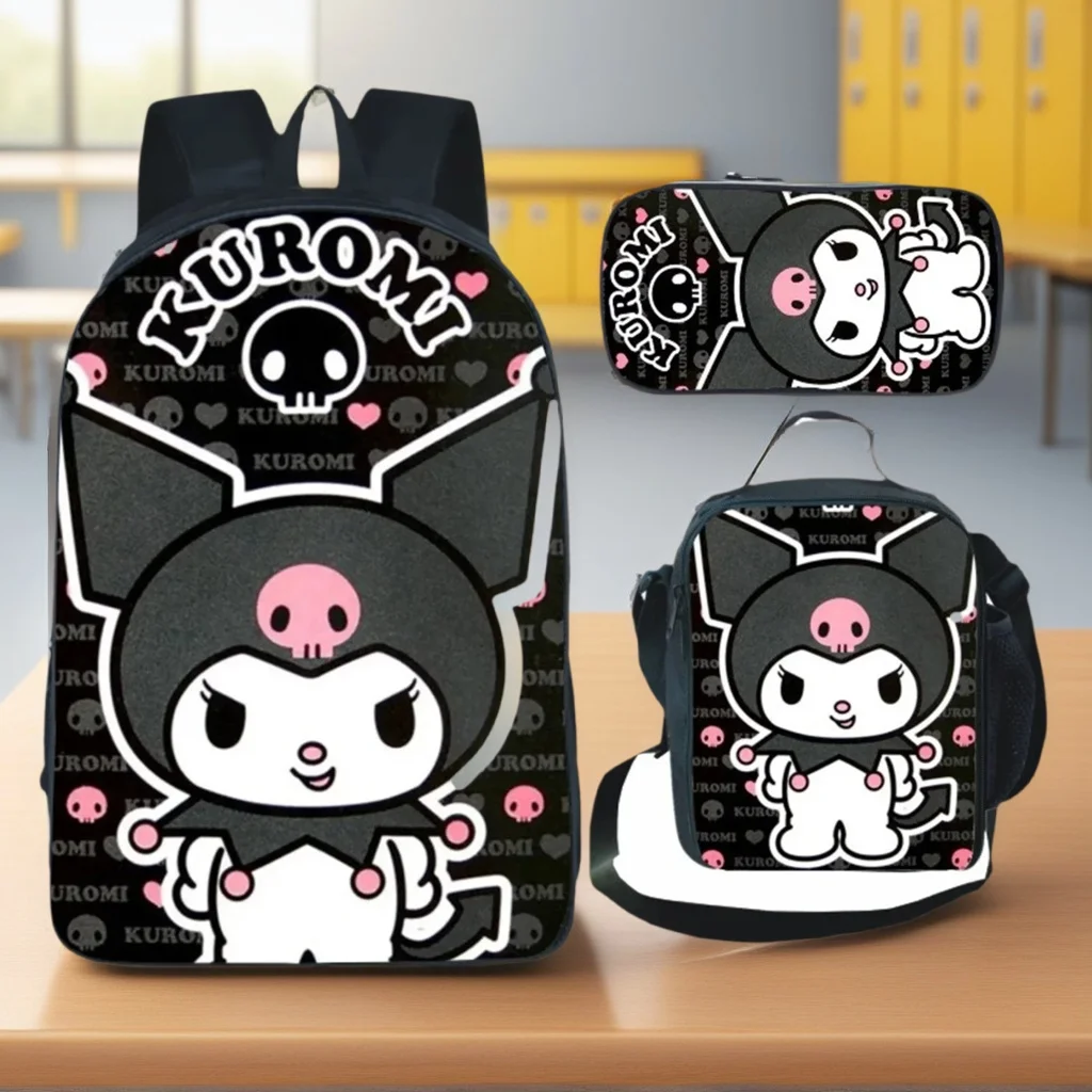 New Kuromi Backpack with Insulated Lunch Bag+Cartoon Pencil Case 3Pcs Set Kid Boy Girl Back to School Book Bag MINISO Daypack
New Kuromi Backpack with Insulated Lunch Bag+Cartoon Pencil Case 3Pcs Set Kid Boy Girl Back to School Book Bag MINISO Daypack