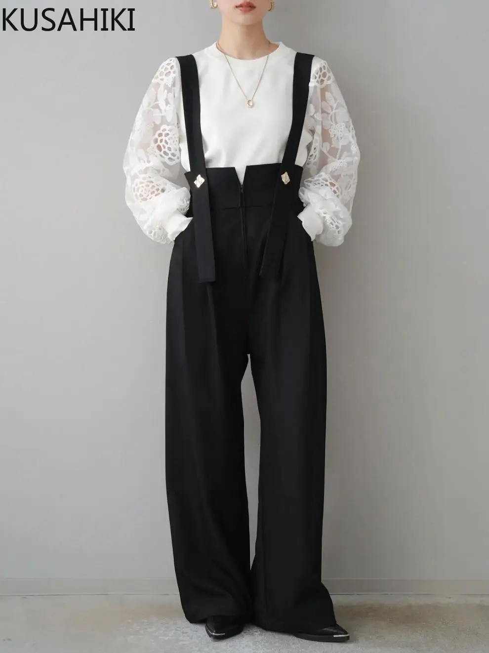 KUSAHIKI New Strap Jumpsuit Elastic Waist Women's Long Pants Fashion Elegant Spring Autumn New Bodysuits
KUSAHIKI New Strap Jumpsuit Elastic Waist Women's Long Pants Fashion Elegant Spring Autumn New Bodysuits