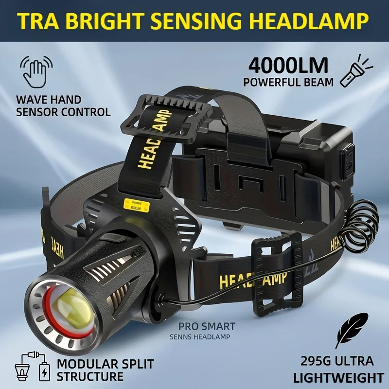 1pc Tokeyla XHP360 High-Power LED Headlamp, 5200mAh Rechargeable Lithium Battery, Non-Waterproof, Battery Powered Outdoor Headlight with Multiple Components Suitable for Outdoor Activities Such As Fishing, Hiking, Mountaineering, Work Maintenance, Ex
1pc Tokeyla XHP360 High-Power LED Headlamp, 5200mAh Rechargeable Lithium Battery, Non-Waterproof, Battery Powered Outdoor Headlight with Multiple Components Suitable for Outdoor Activities Such As Fishing, Hiking, Mountaineering, Work Maintenance, Ex
