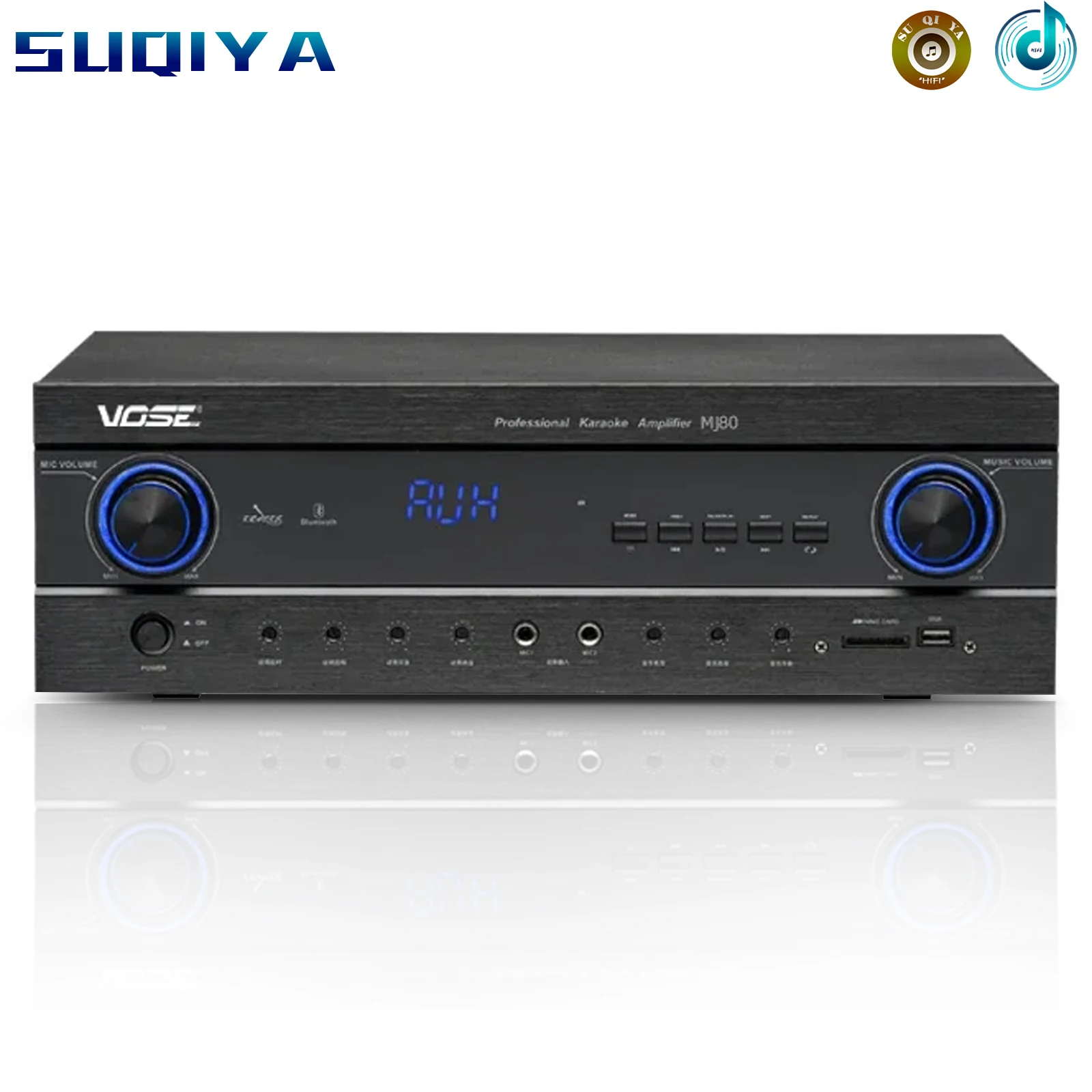 MJ-80 Bluetooth 5,0 420 Вт * 2 2,0 канальный стерео HIFI AV сценический домашний караоке KTV аудио усилитель с USB оптоволоконным коаксиальным микрофоном
MJ-80 Bluetooth 5,0 420 Вт * 2 2,0 канальный стерео HIFI AV сценический домашний караоке KTV аудио усилитель с USB оптоволоконным коаксиальным микрофоном