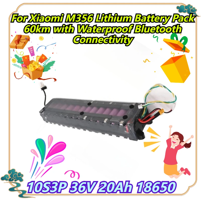 10S3P 36V 20Ah 18650 For Xiaomi M356 Lithium Battery Pack 60km with Waterproof Bluetooth Connectivity
10S3P 36V 20Ah 18650 For Xiaomi M356 Lithium Battery Pack 60km with Waterproof Bluetooth Connectivity