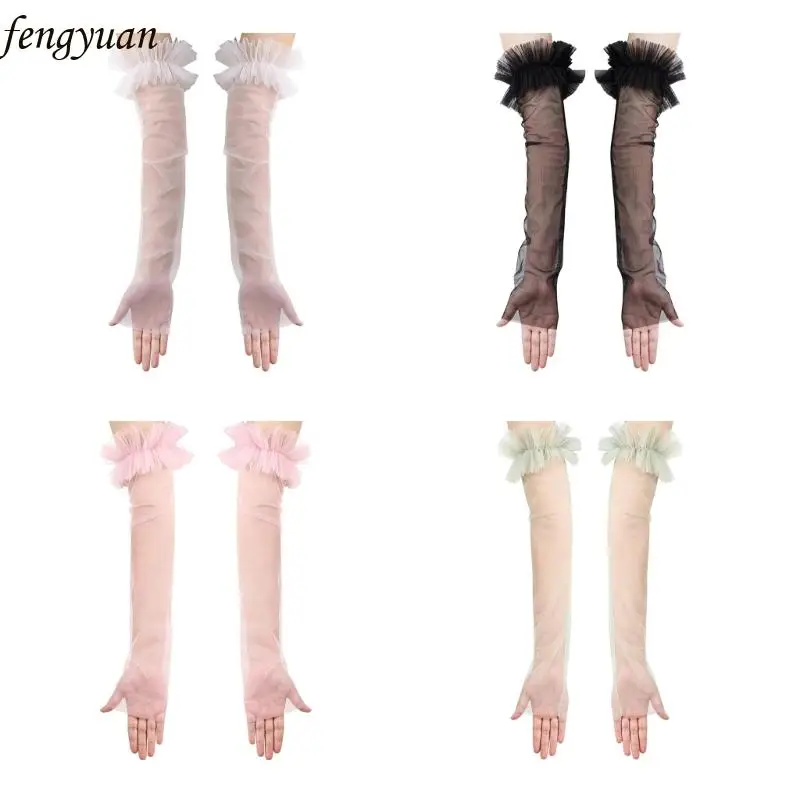 B2QE Elegant Long Sheer Bridal Gloves Seethrough Fingerless Arm Sleeves for Weddings
B2QE Elegant Long Sheer Bridal Gloves Seethrough Fingerless Arm Sleeves for Weddings