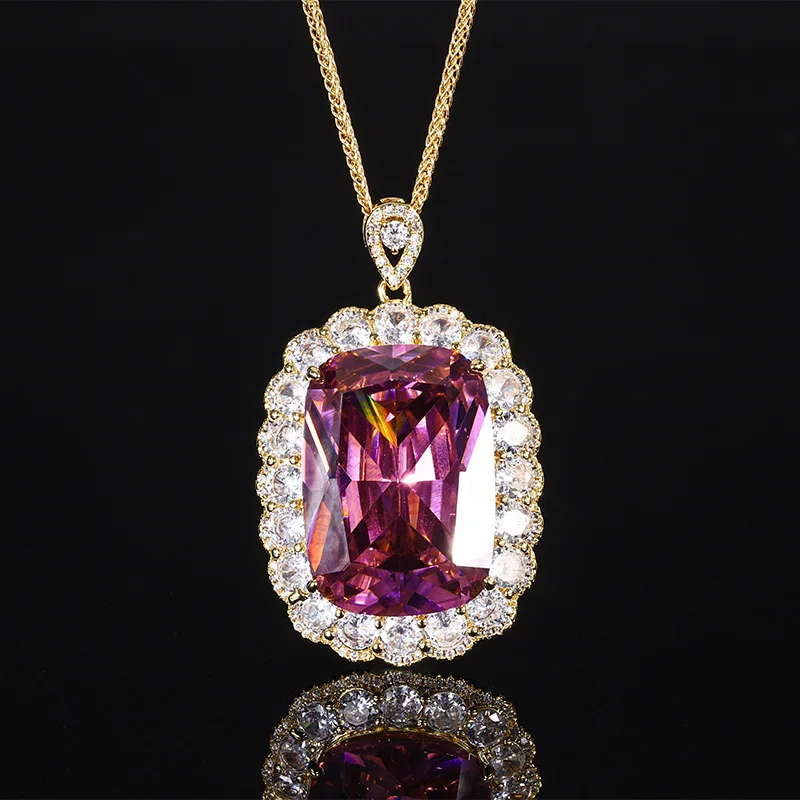 New jewelry with copper base and gold plating, European and American colored gemstone gold pendant necklace, stone size 20*28
New jewelry with copper base and gold plating, European and American colored gemstone gold pendant necklace, stone size 20*28