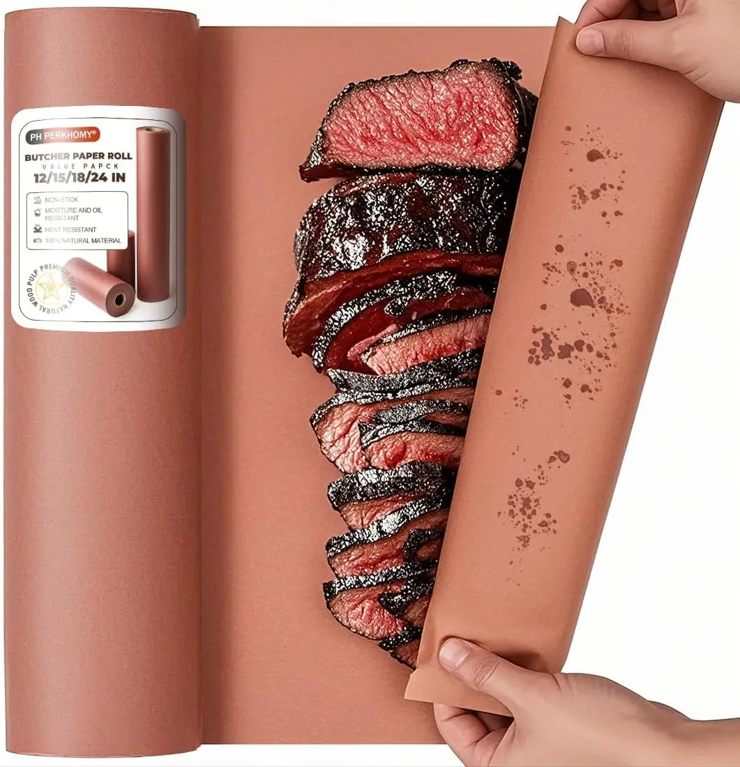 18" x 200' Pink Butcher Paper Roll for Smoker BBQ Grilling Smoking Meat Unbleached Uncoated Unwaxed
18" x 200' Pink Butcher Paper Roll for Smoker BBQ Grilling Smoking Meat Unbleached Uncoated Unwaxed