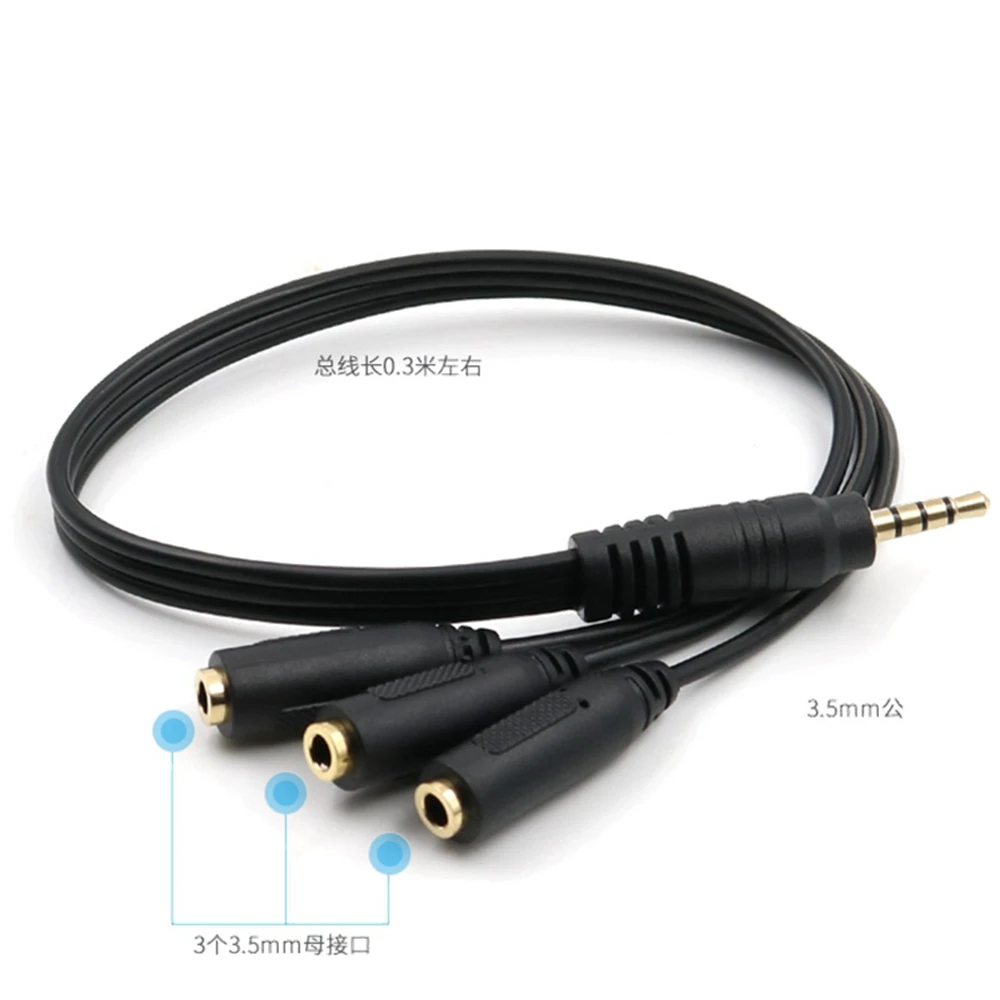 1pc 3.5mm 1/8" 4 Pole TRRS Male to 3 x 3.5mm Female Jack Audio Male to Female Extension Y Splitter Connector Cable Cord 1FT/30CM
1pc 3.5mm 1/8" 4 Pole TRRS Male to 3 x 3.5mm Female Jack Audio Male to Female Extension Y Splitter Connector Cable Cord 1FT/30CM