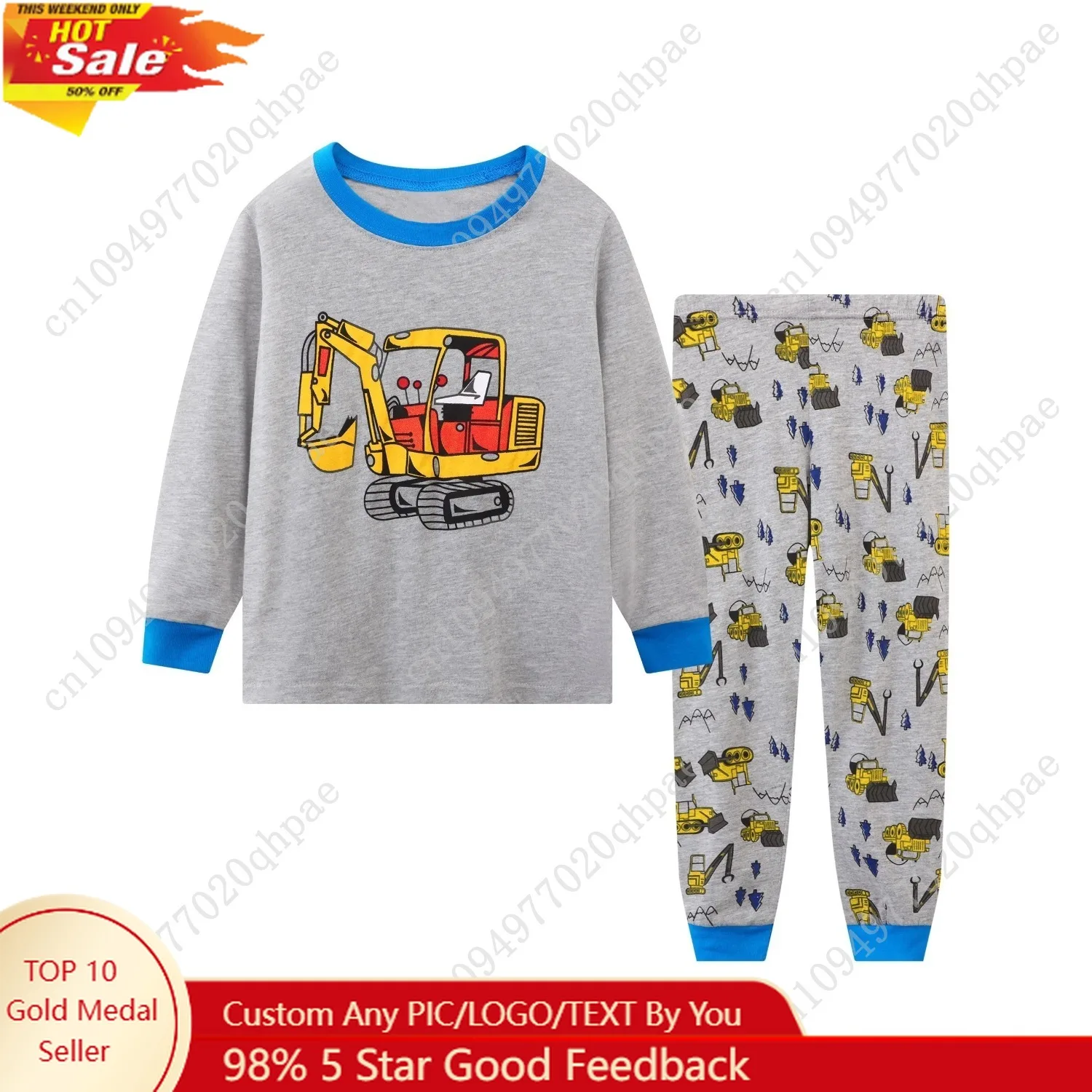 Toddler Boys Cartoon Trucks Excavator Print Long Sleeve Two Piece Pajamas Sets
Toddler Boys Cartoon Trucks Excavator Print Long Sleeve Two Piece Pajamas Sets