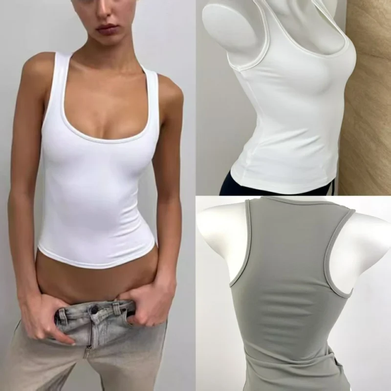 Tight Elastic Tank Top Women Sport Gym Fitness Strap Vest Woman Square Neck Sleeveless Crop Top Summer Sportswear
Tight Elastic Tank Top Women Sport Gym Fitness Strap Vest Woman Square Neck Sleeveless Crop Top Summer Sportswear