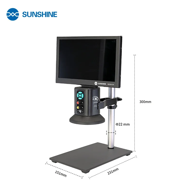 SUNSHINE MS10E-04 4k integrated HD Digital Microscope 10.1 Inch Can be connected to an External Monitor for Mobile Phone Repair
SUNSHINE MS10E-04 4k integrated HD Digital Microscope 10.1 Inch Can be connected to an External Monitor for Mobile Phone Repair