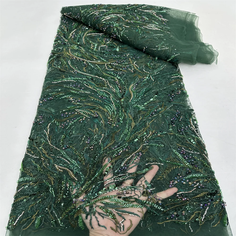 2024 Green Luxury French African Handmade Beaded Tulle Lace Latest Embroidery Sequins Mesh Lace Nigeria Fabric for Wedding Dress
2024 Green Luxury French African Handmade Beaded Tulle Lace Latest Embroidery Sequins Mesh Lace Nigeria Fabric for Wedding Dress
