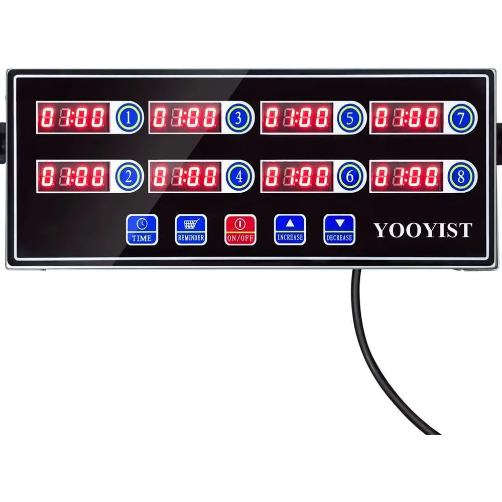 8-Channel Digital LED Kitchen Timer with Loud Alarm, Stainless Steel, Black
8-Channel Digital LED Kitchen Timer with Loud Alarm, Stainless Steel, Black