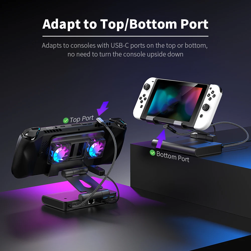Gaming Console Docking Station Dual Fan Cooling 4K144Hz HDMI2.1 100W PD USB3.2 Gigabit Ethernet for ROG Ally X For Steam Deck
Gaming Console Docking Station Dual Fan Cooling 4K144Hz HDMI2.1 100W PD USB3.2 Gigabit Ethernet for ROG Ally X For Steam Deck