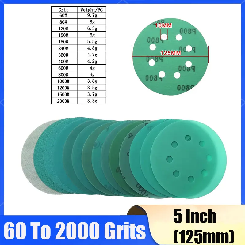 5Pcs 5 Inch(125mm) 8 Holes 60 To 2000 Grits Hook And Loop Polyester Film Sandpaper Sanding Disc Abrasive Polishing Tools
5Pcs 5 Inch(125mm) 8 Holes 60 To 2000 Grits Hook And Loop Polyester Film Sandpaper Sanding Disc Abrasive Polishing Tools