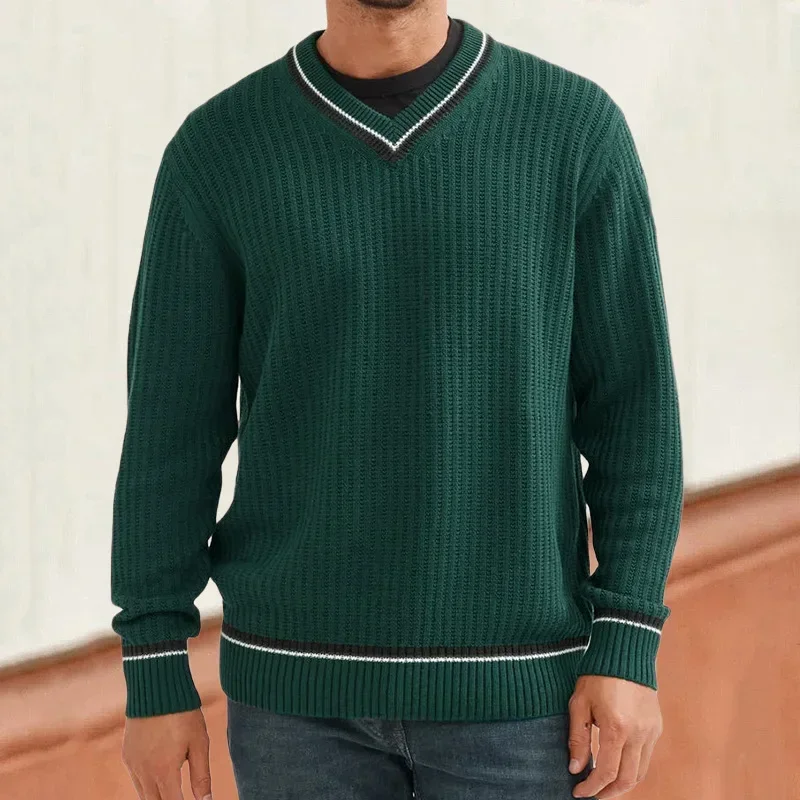 2023 New Autumn/Winter Color Matching Knitwear V-Neck Long Sleeve Pullover Sweater Fashion Men's Wear
2023 New Autumn/Winter Color Matching Knitwear V-Neck Long Sleeve Pullover Sweater Fashion Men's Wear