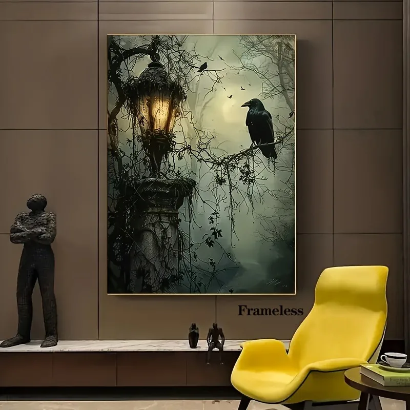Vintage Halloween Black Crow Lamp Canvas Paintings Posters and Prints Wall Art Pictures for Living Room Wall Decoration Cuadros
Vintage Halloween Black Crow Lamp Canvas Paintings Posters and Prints Wall Art Pictures for Living Room Wall Decoration Cuadros