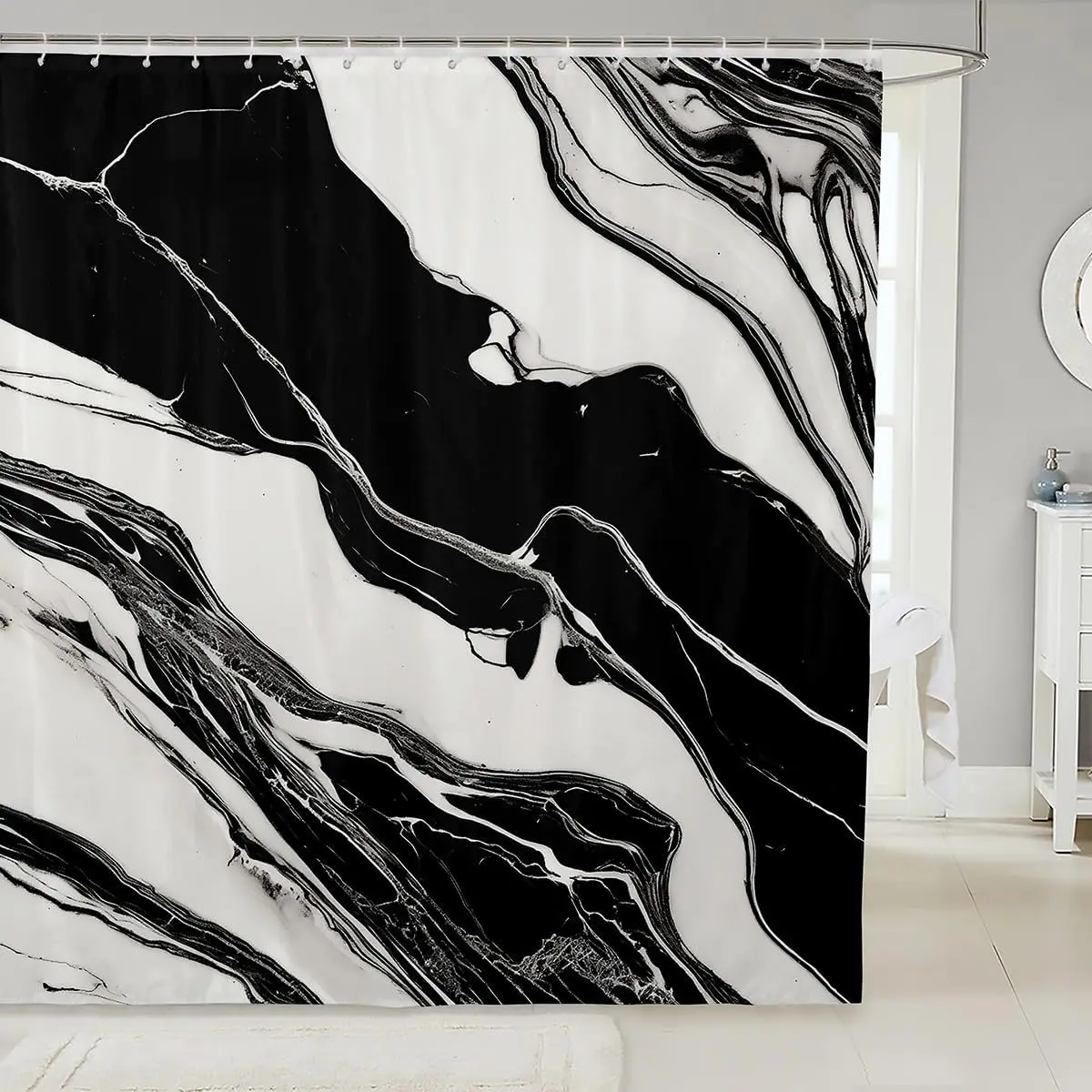 1pc Grey Black Abstract Shower Curtain for Bathroom Decor 72" L x 72" W Abstract Marble Bath Curtain Geometry Bathroom Acce
1pc Grey Black Abstract Shower Curtain for Bathroom Decor 72" L x 72" W Abstract Marble Bath Curtain Geometry Bathroom Acce
