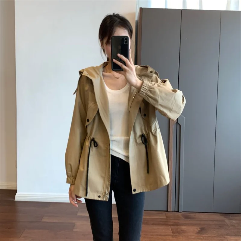 Spring Autumn Female Leisure Zipper Outwear Korean Ladies Stormtrooper Jacket Women Solid Color Hooded Windbreaker Coat
Spring Autumn Female Leisure Zipper Outwear Korean Ladies Stormtrooper Jacket Women Solid Color Hooded Windbreaker Coat