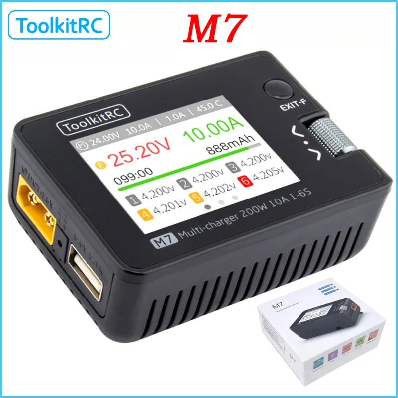 ToolkitRC M7 200W 10A Lipo Battery Charger Discharger for 1-6S RC Airplanes Fixed-Wing Lithium Battery
ToolkitRC M7 200W 10A Lipo Battery Charger Discharger for 1-6S RC Airplanes Fixed-Wing Lithium Battery