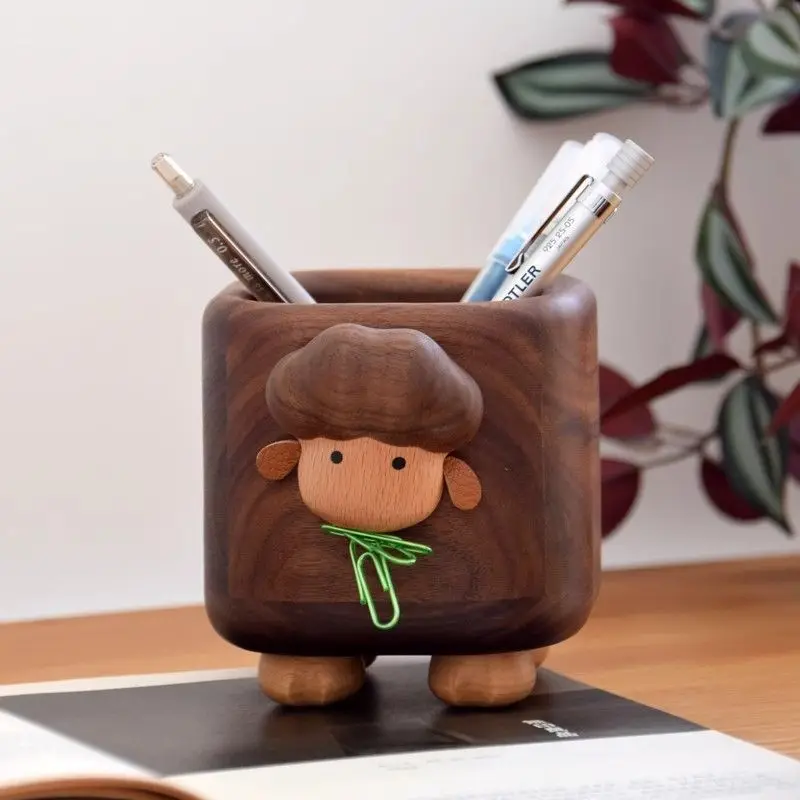 Solid Wood Office Pen Container Birthday Gift Lamb Creative Pen Container Storage Box Gift Black Walnut Desktop Ornament
Solid Wood Office Pen Container Birthday Gift Lamb Creative Pen Container Storage Box Gift Black Walnut Desktop Ornament