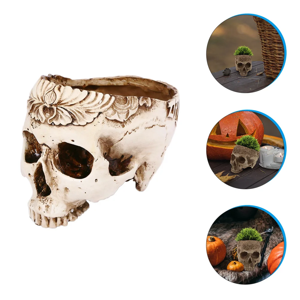 Decoration Skull Flower Pot Halloween Scene Ceramics Gift Beige Shape Planter Resin
Decoration Skull Flower Pot Halloween Scene Ceramics Gift Beige Shape Planter Resin