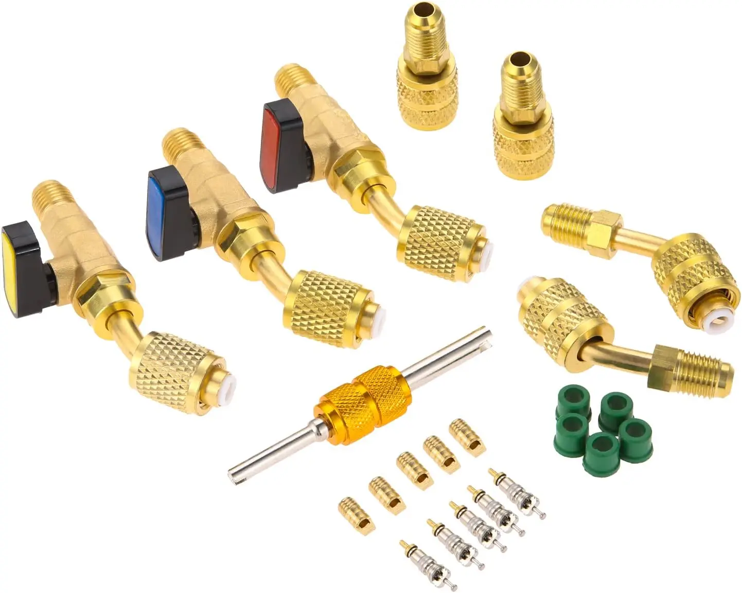 AC Refrigerant Angled Ball Valve 1/4 To 5/16, R410A Mini Split Adapter, R134A Hose Gaskets, Refrigerant Ball Valve Adapter Kit
AC Refrigerant Angled Ball Valve 1/4 To 5/16, R410A Mini Split Adapter, R134A Hose Gaskets, Refrigerant Ball Valve Adapter Kit