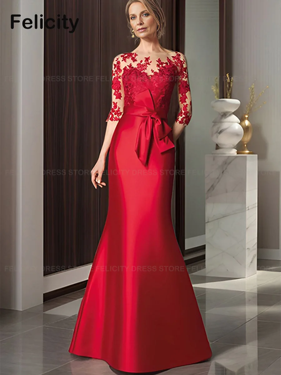 Red Elegant Mother of the Bride Dress 2023 Mermaid Scoop Wedding Guest Dresses Lace Satin Bow Floor-Length Evening Party Gowns
Red Elegant Mother of the Bride Dress 2023 Mermaid Scoop Wedding Guest Dresses Lace Satin Bow Floor-Length Evening Party Gowns
