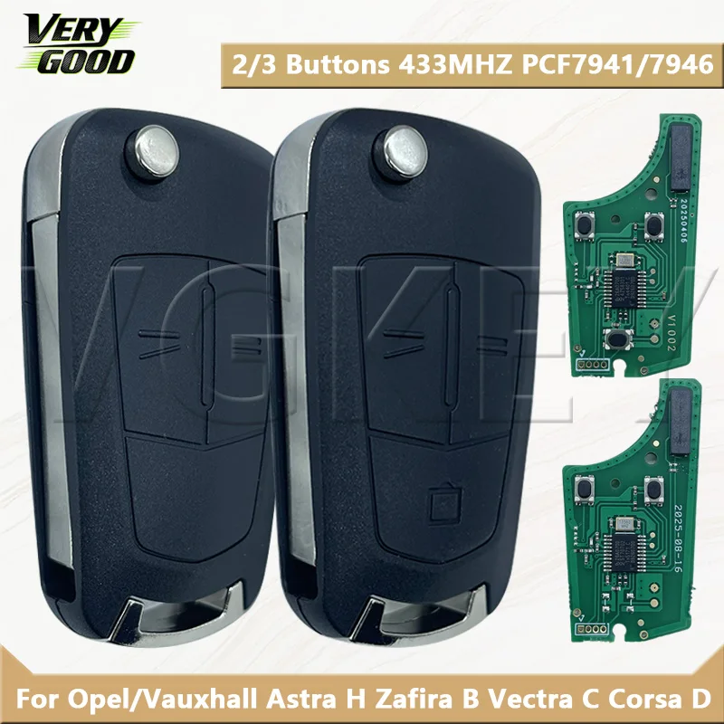 VG Flip Remote Car Key ID46 433Mhz For Opel/Vauxhall Astra H 2004-2009 Zafira B 2005-2013 Vectra C 2006-2008 Corsa D 2007-2012
VG Flip Remote Car Key ID46 433Mhz For Opel/Vauxhall Astra H 2004-2009 Zafira B 2005-2013 Vectra C 2006-2008 Corsa D 2007-2012