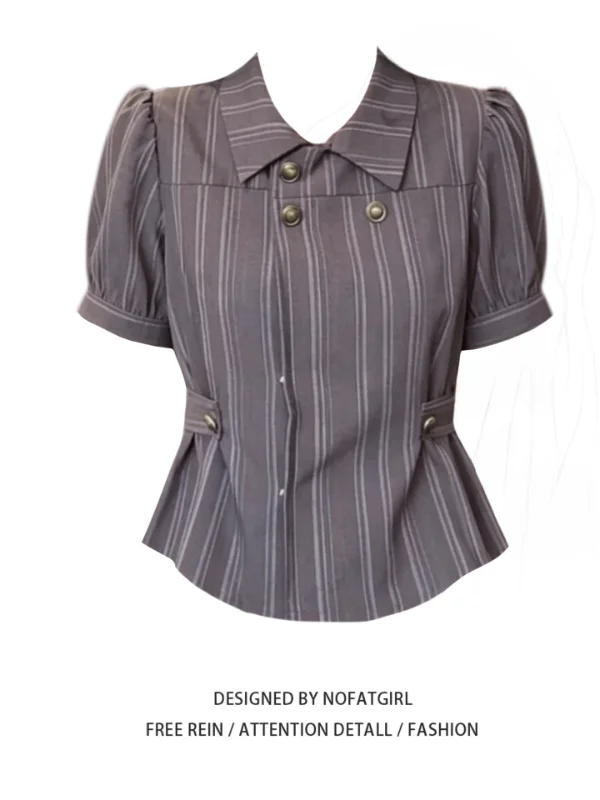 plus Size Women's Striped Short Sleeve Shirt Korean Style Intelligent Design Breathable Polyester Fiber Bubble Sleeve Commute...
plus Size Women's Striped Short Sleeve Shirt Korean Style Intelligent Design Breathable Polyester Fiber Bubble Sleeve Commute...