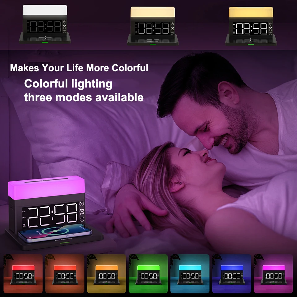 Table Night Light with 15W Wireless Charger For iPhone Watch Mobile Phone Charging LED Alarm Clocks Home Bedroom Decorative Lamp
Table Night Light with 15W Wireless Charger For iPhone Watch Mobile Phone Charging LED Alarm Clocks Home Bedroom Decorative Lamp