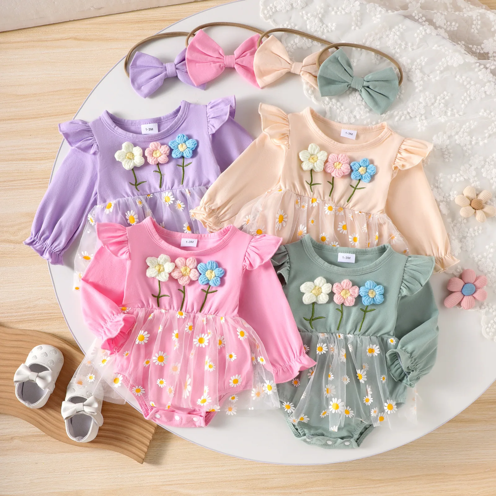 Весенне-осенние комбинезоны для новорожденных девочек, сетчатые комбинезоны с цветочной аппликацией для маленьких девочек, детские комбинезоны для маленьких девочек, платье + повязка на голову
Весенне-осенние комбинезоны для новорожденных девочек, сетчатые комбинезоны с цветочной аппликацией для маленьких девочек, детские комбинезоны для маленьких девочек, платье + повязка на голову