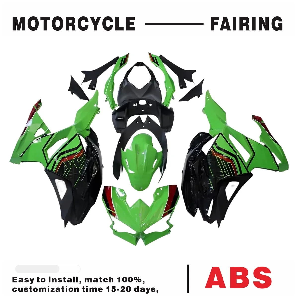 Injection Fairing Kit Fit for Kawasaki Ninja 500 2024 EX500 Green Black Bodywork
Injection Fairing Kit Fit for Kawasaki Ninja 500 2024 EX500 Green Black Bodywork