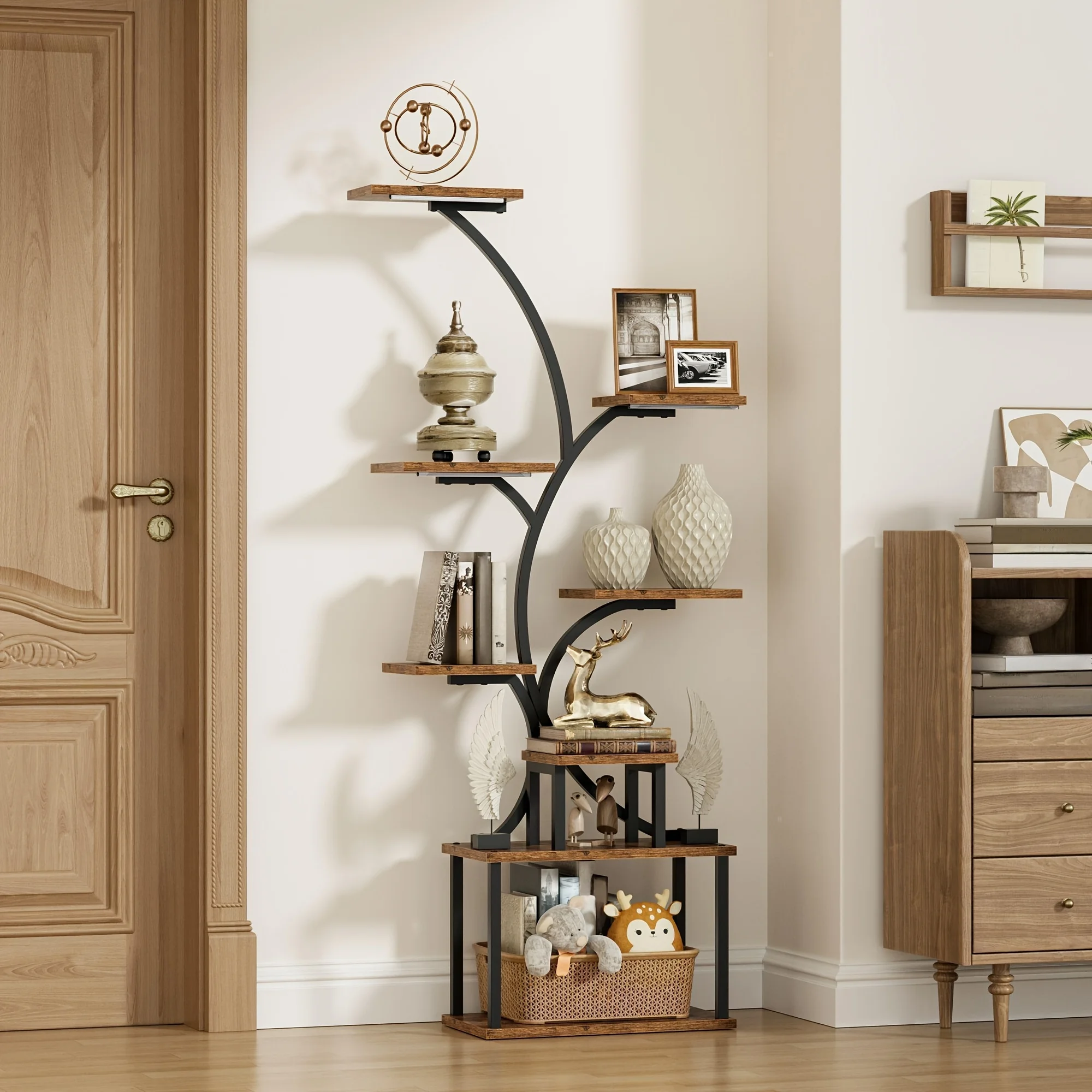 CODACE 1pc Bookcase with LED Lights, 8-tier Corner Display Stand, 62" Multi-functional Metal Display Shelf for Plants, Handicraf
CODACE 1pc Bookcase with LED Lights, 8-tier Corner Display Stand, 62" Multi-functional Metal Display Shelf for Plants, Handicraf