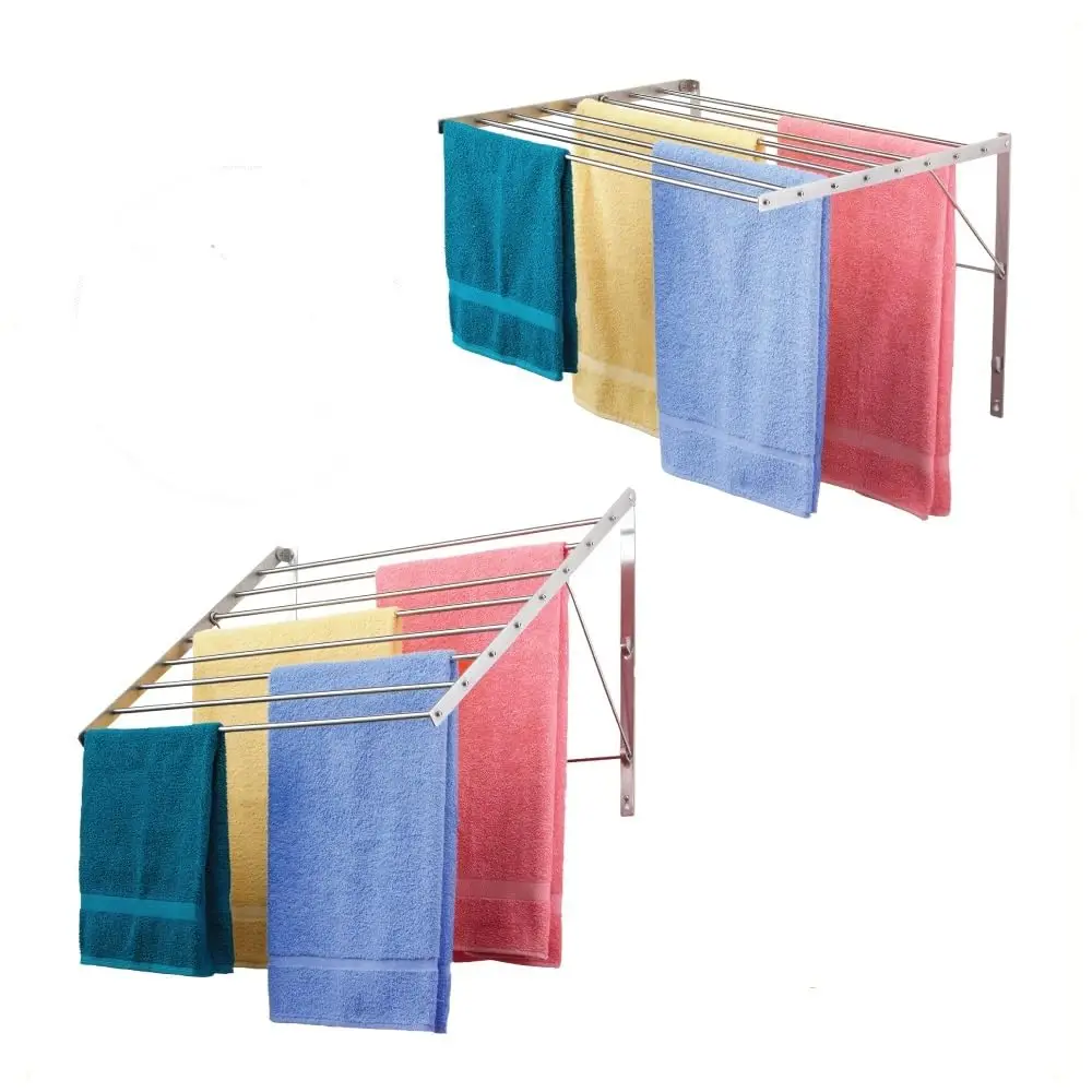 Wall Mounted Towel Drying Rack 30 Inch Wide 8 Stainless Steel Rods 60 Lb Capacity Compact Space Saving Design
Wall Mounted Towel Drying Rack 30 Inch Wide 8 Stainless Steel Rods 60 Lb Capacity Compact Space Saving Design