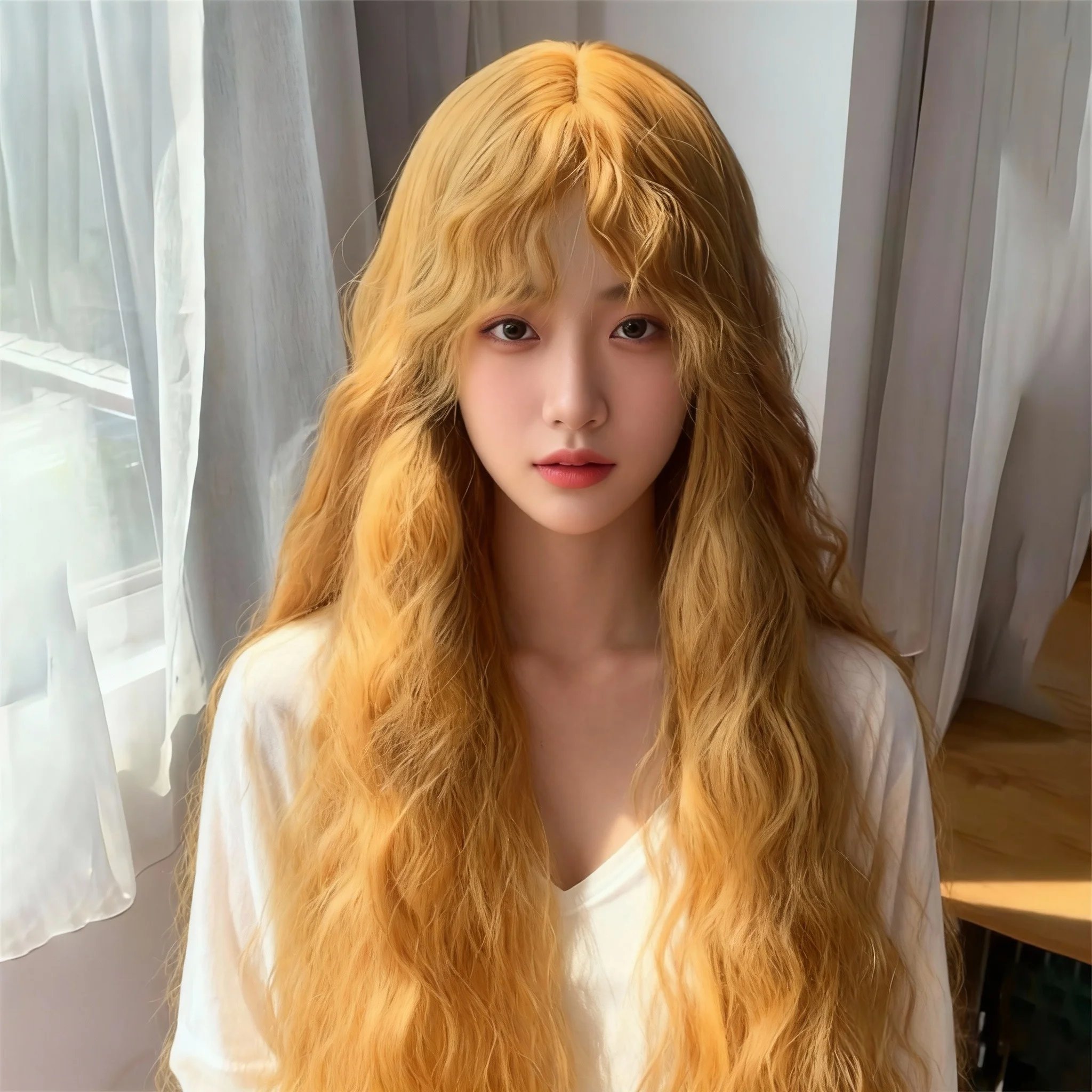 Длинный вьющийся синтетический парик в стиле милой Барби, удлиненный парик из рыжего химического волокна, длинный шерстяной вьющийся парик в корейском стиле
Длинный вьющийся синтетический парик в стиле милой Барби, удлиненный парик из рыжего химического волокна, длинный шерстяной вьющийся парик в корейском стиле