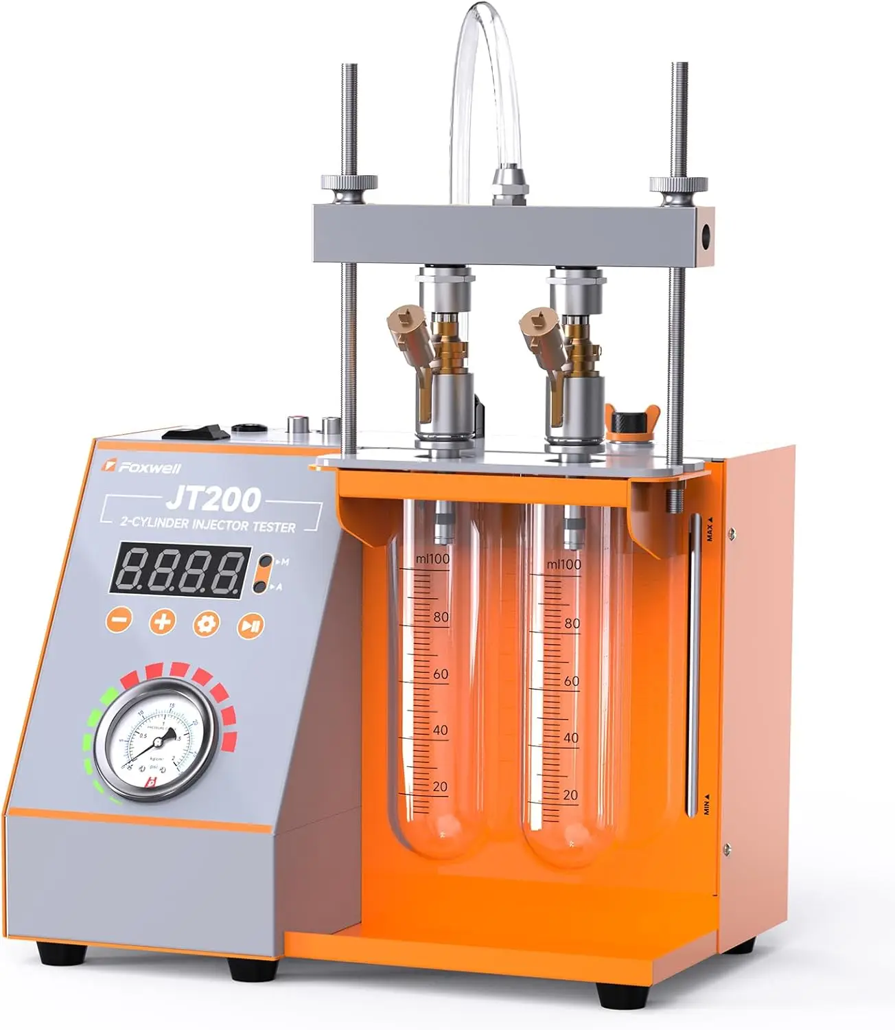 JT200 Fuel Injector Tester Fix Engine Misfire Rough Idle Visualize Spray Pattern Flow Rate 6V 12V MPI Tester