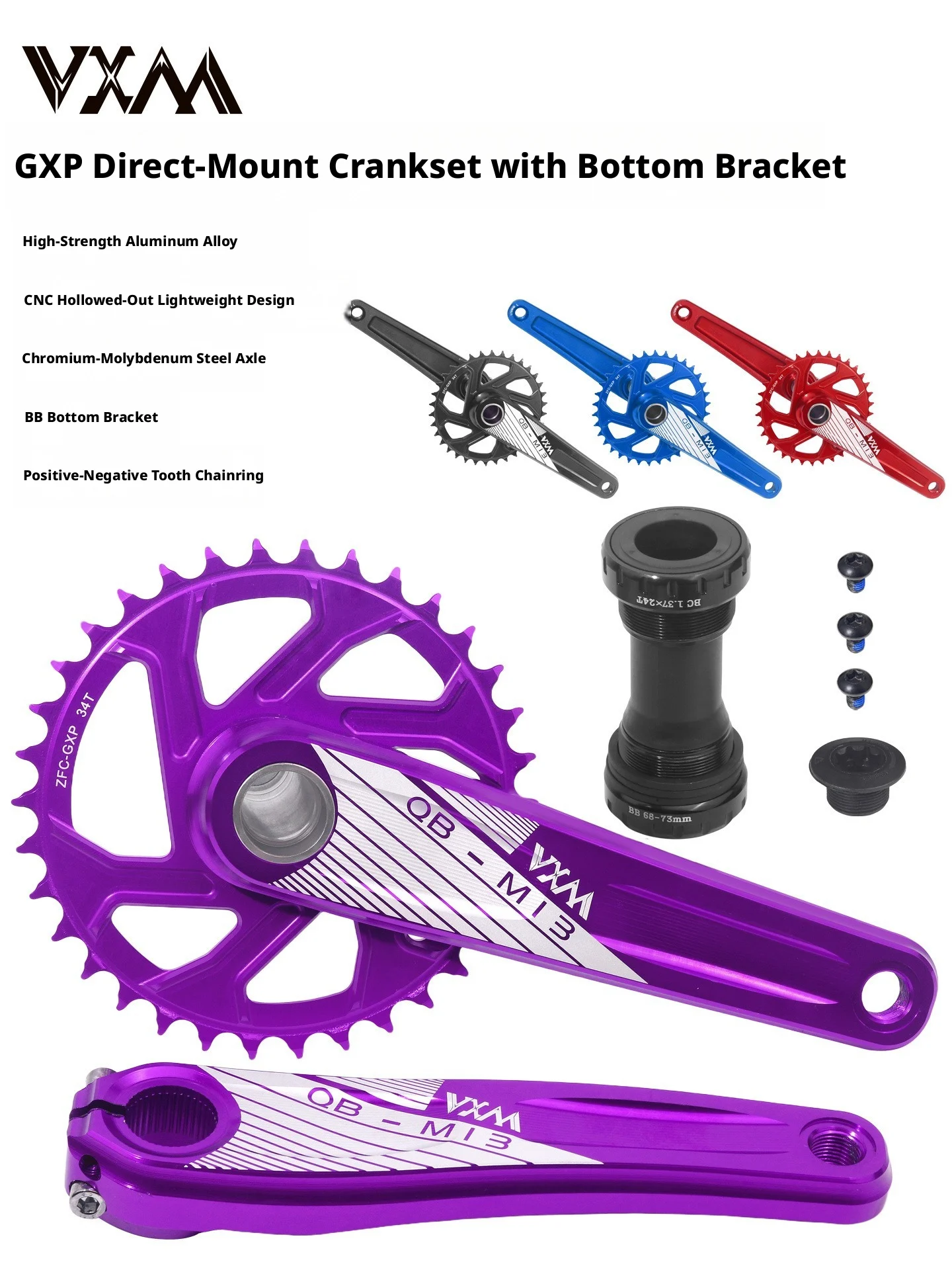 Mountain bike with positive and negative teeth, single speed 34T sprocket, CNC straight mounted sprocket, left and right cranks
Mountain bike with positive and negative teeth, single speed 34T sprocket, CNC straight mounted sprocket, left and right cranks