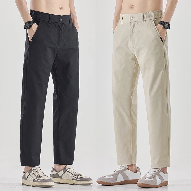 Spring Summer Thin Mens Korean Casual Pants Loose Straight Ice Silk Quickly Dry Fashion Ankle Length Pants Men Clothing Trousers
Spring Summer Thin Mens Korean Casual Pants Loose Straight Ice Silk Quickly Dry Fashion Ankle Length Pants Men Clothing Trousers